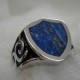 Route Sign Natural Gold & Blue Agate Ring - TR32